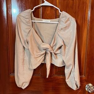 Francesca’s Cream Tie-Front Blouse